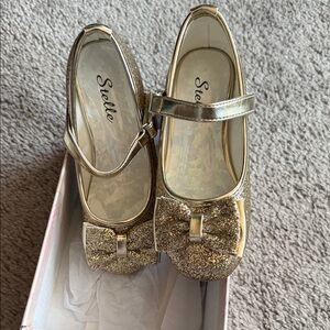 Gold Glitter Kids Dress Shoes